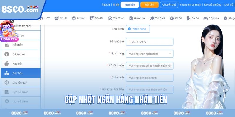 Cập nhật ngân hàng nhận thưởng chuẩn